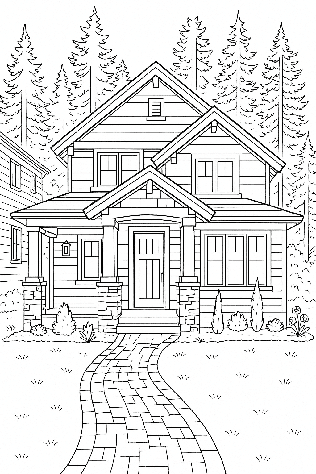 Farmhouse coloring page